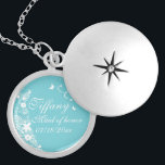 Custom Bridal Party Thank You Locket Necklace<br><div class="desc">This necklace is sure to make anyone on "Team Bride" tear up, it's custom, so you can change everything but the graphics and colors. This Robins Egg Blue is perfect for that wedding day to give your team "something blue" when they have helped you with one of the most important...</div>