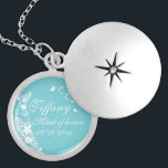 Custom Bridal Party Thank You Locket Necklace<br><div class="desc">This necklace is sure to make anyone on "Team Bride" tear up, it's custom, so you can change everything but the graphics and colors. This Robins Egg Blue is perfect for that wedding day to give your team "something blue" when they have helped you with one of the most important...</div>