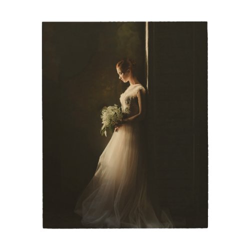 Custom Bridal Portrait Unique Photo Wood Wall Decor