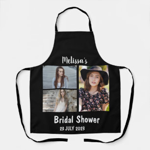 Custom Bridal Shower 3 Photo Collage Apron