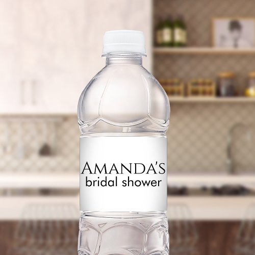 Custom Bridal Shower Bachelorette Party Minimalist Water Bottle Label