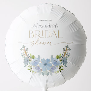 Custom Bridal Shower Blue Floral Bouquet Balloon