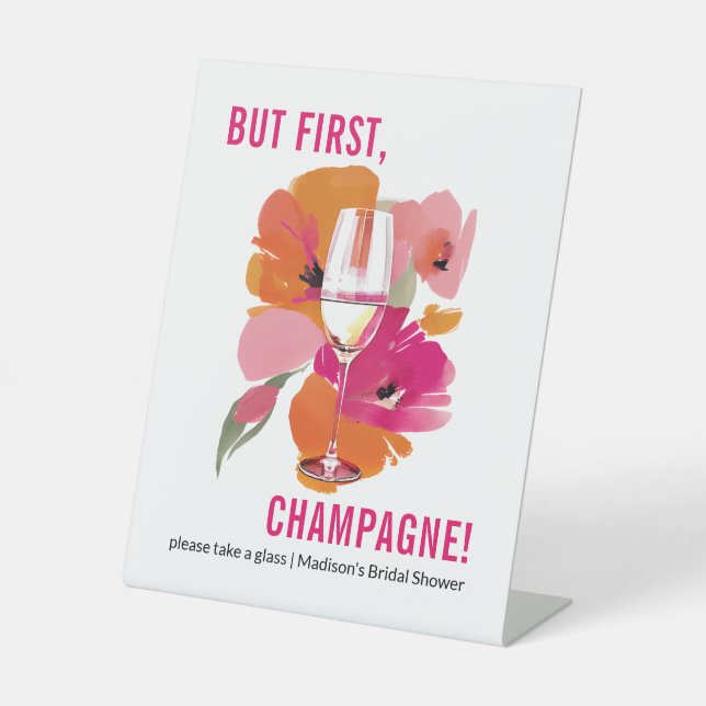 Custom Bridal Shower Champagne Sign (Front)