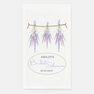 Custom Bridal Shower Dried Lavender Bundles Paper Guest Towels