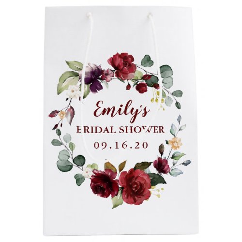 Custom Bridal Shower Favor Bag Gift Flower Wreath