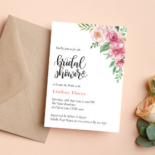Custom Bridal Shower Floral Watercolor Greenery Invitation