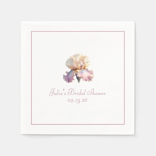 Custom Bridal Shower Napkin Elegant Blush Flower Napkins