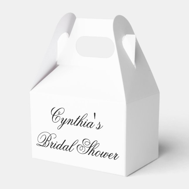 Custom Bridal Shower Party Favor Boxes (Front Side)