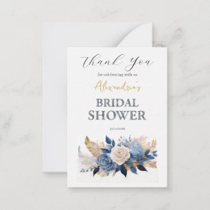 Custom Bridal Shower Rose bouquet Thank You  Note Card