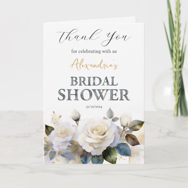 Custom Bridal Shower Roses Thank you (Front)