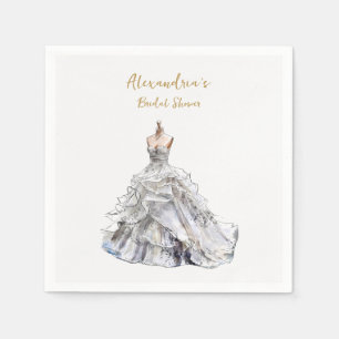 Custom Bridal Shower Wedding Dress  Napkins