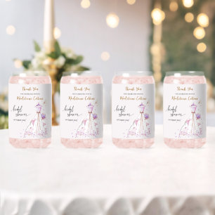 Custom Bridal Shower Wedding dress Thank you Can Glass
