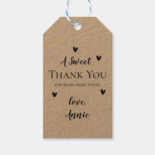 Custom Bridal Shower Wedding  Thank You Gift Tag