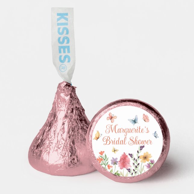 Custom Bridal Shower Wildflowers and Butterflies Hershey®'s Kisses® (Front)