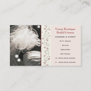 Pink And White Bridal Dress Personalised Business Cards