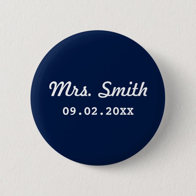 Custom Bridal Wedding Pinback Button (Front)