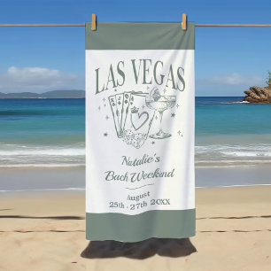 Custom Bride and Bridesmaid Las Vegas Bachelorette Beach Towel