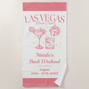 Custom Bride and Bridesmaid Las Vegas Bachelorette Beach Towel