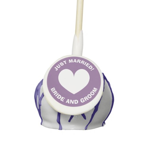 Custom bride and groom just married wedding party cake pops
