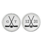 Custom Bride And Groom Monogram Hockey Cufflinks at Zazzle