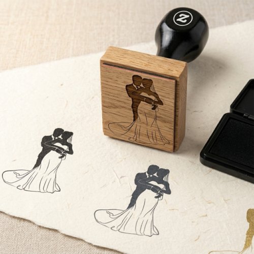 Custom Bride and Groom Wedding Invitation Rubber Stamp