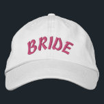 Custom Bride Baseball Cap Personalized Embroidered<br><div class="desc">This custom bride baseball cap features personalized embroidered text in elegant script or fun fonts - perfect for wedding prep photos, the bachelorette party, or honeymoon adventures! Choose from 15 thread colors to match your wedding palette. ✨ Brides Love: Wearing this for: • Getting ready photos • Morning-after brunch •...</div>