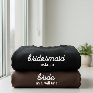Custom Bride & Bridesmaid Gift for Bridal Party Embroidered Sweatshirt