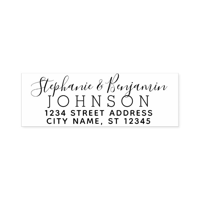 Custom Bride Groom and Return Address Self-inking Stamp