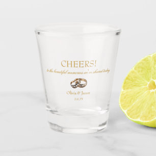 Custom Bride & Groom Cheers! Shot Glass