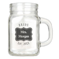 Custom bride & groom couple wedding mason jar mug