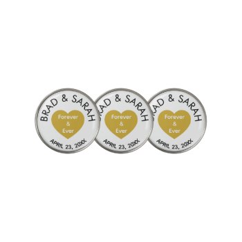 Custom Bride Groom Name Personalized Wedding  Golf Ball Marker by nadil2 at Zazzle