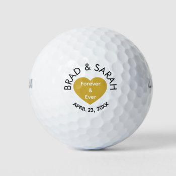 Custom Bride Groom Name Personalized Wedding  Golf Balls by nadil2 at Zazzle