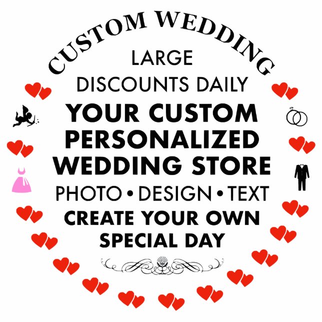 Custom Bride & Groom Photo Sculpture Ornament (Front)