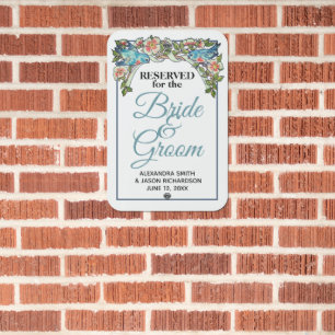 Custom Bride & Groom Reserved Parking Wedding Metal Sign