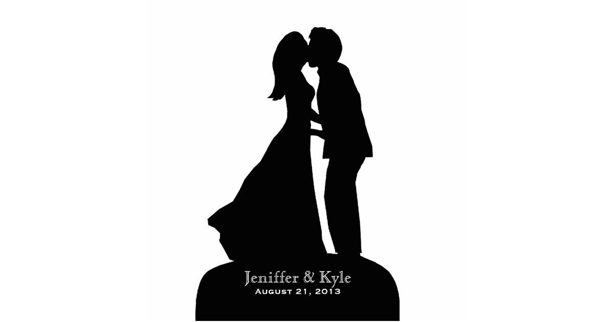 custom bride groom silhouette kissing wedding statuette zazzlecom