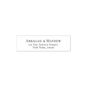 Custom Bride & Groom Simple Return Address Self-inking Stamp