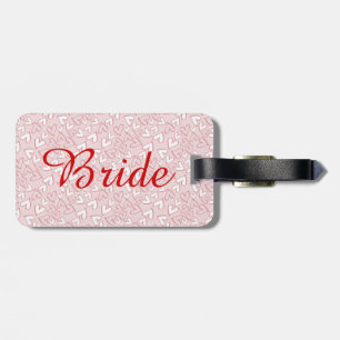Custom Bride Luggage Tag With Hearts