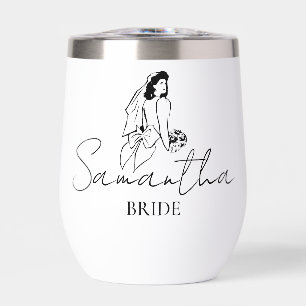 Custom Bride Name Gift Thermal Wine Tumbler