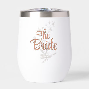 Custom Bride Rustic Boho Wildflowers Wine Tumbler