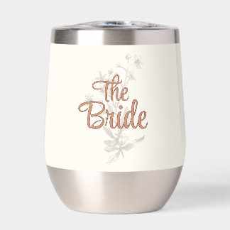 Custom Bride Rustic Boho Wildflowers Wine Tumbler