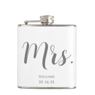 Custom Bride Script White Flask