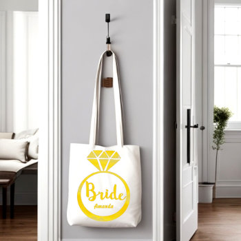 Custom Bride Sparkling Diamond Ring Tote Bag by CustomizePersonalize at Zazzle