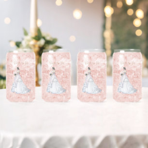 Custom Bride to Be Bridal Shower Wedding dress  Can Glass