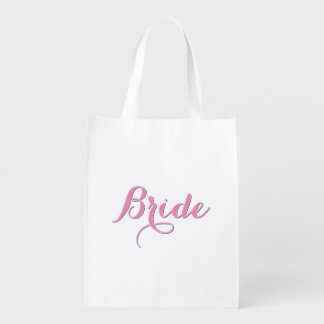 Custom Bride Wedding Shower or Reception Carry All Grocery Bag