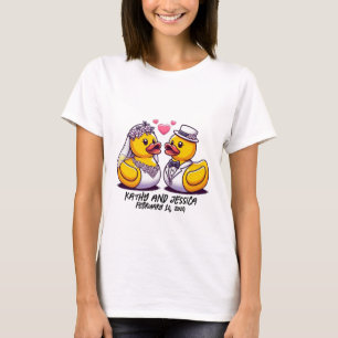 Custom Brides Rubber Ducks Wedding Matching T-Shirt