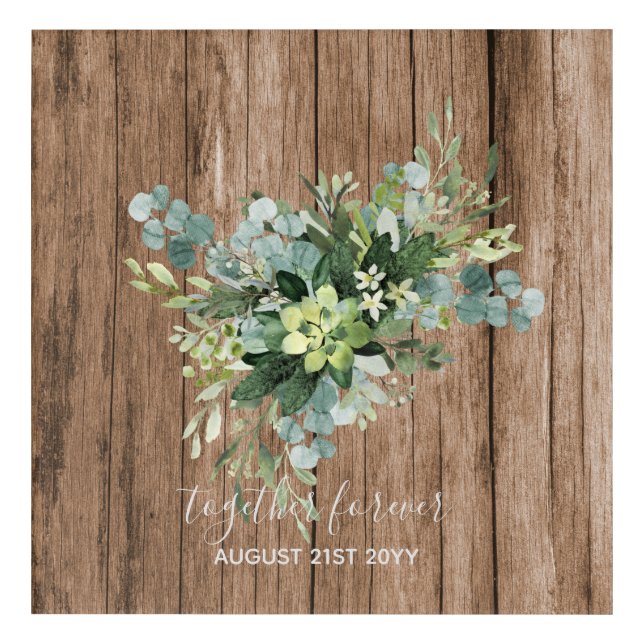 Custom Bridesmaid Bridal Party Gifts Greenery  Acrylic Print (Front)