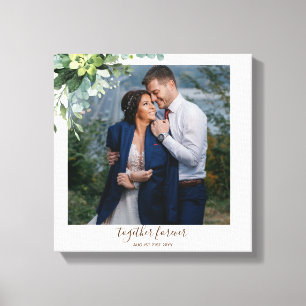 Custom Bridesmaid Bridal Party Gifts Greenery Canvas Print