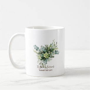 Custom Bridesmaid Bridal Party Gifts Greenery Coffee Mug