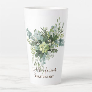 Custom Bridesmaid Bridal Party Gifts Greenery Latte Mug