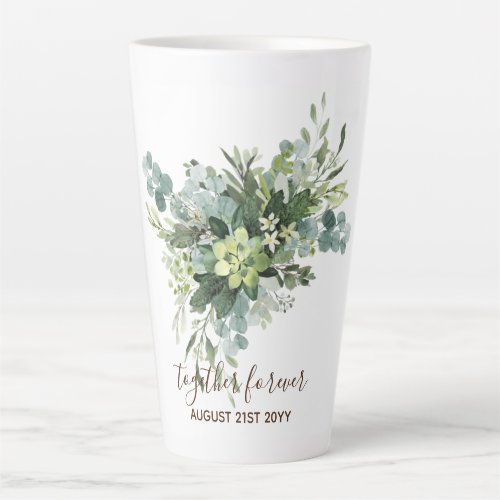 Custom Bridesmaid Bridal Party Gifts Greenery  Latte Mug